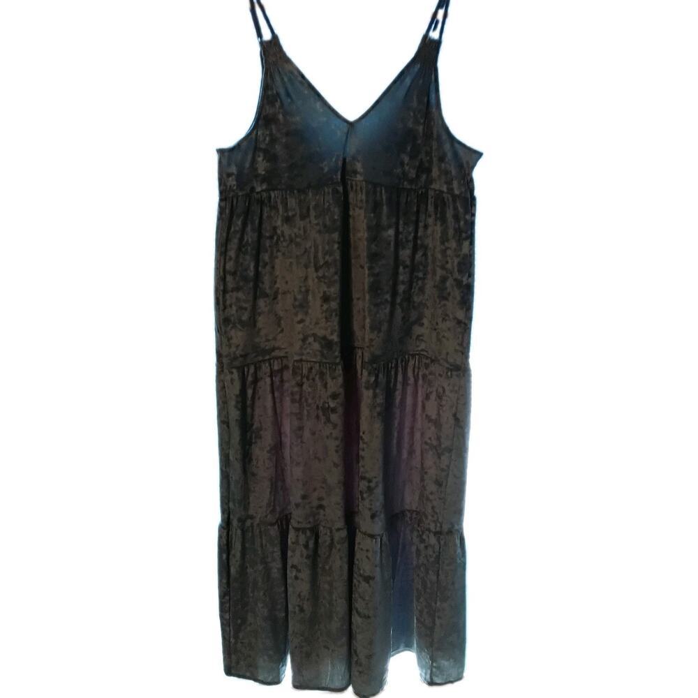 Aerie Velour Sundress Blue Surplice Neck Tiered Sz. Small P